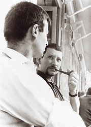 Bernard Réquichot et Jean Criton à la terrasse du café Bonaparte